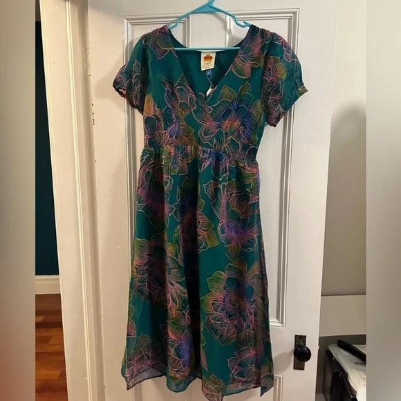 Farm Rio × Anthropologie Puff-Sleeve Corset Dress - Like New (worn once) - M - Picture 4 of 9